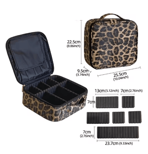 Croc-Embossed Premium Travel Beauty Case - Spacious Cosmetic Organizer Bag