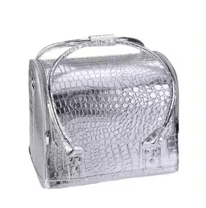 Croc-Embossed Premium Travel Beauty Case - Spacious Cosmetic Organizer Bag