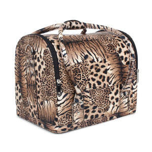Croc-Embossed Premium Travel Beauty Case - Spacious Cosmetic Organizer Bag