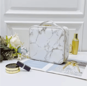 Croc-Embossed Premium Travel Beauty Case - Spacious Cosmetic Organizer Bag
