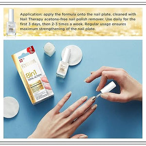 Eveline 8-in-1 Golden Shine Nail Conditioner - Strengthening Nail Treatment 12ml