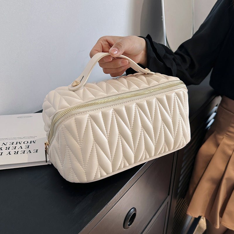 Pillow-Soft Waterproof Travel Cosmetic Bag - PU Leather Makeup Pouch