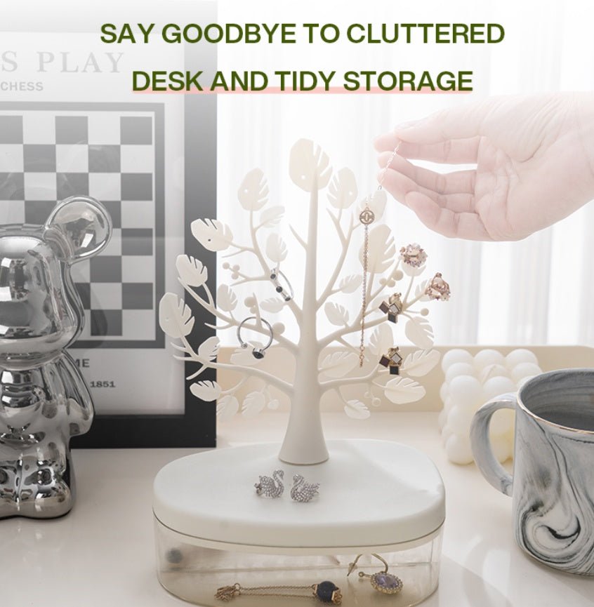 Tree-Shaped Multi-Layer Jewelry and Cosmetics Display Organizer