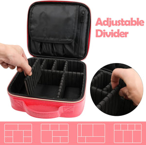 Croc-Embossed Premium Travel Beauty Case - Spacious Cosmetic Organizer Bag