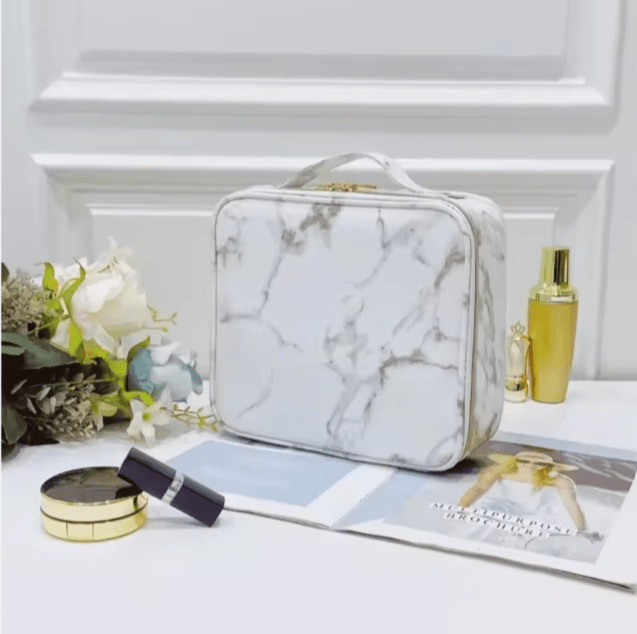 Croc-Embossed Premium Travel Beauty Case - Spacious Cosmetic Organizer Bag