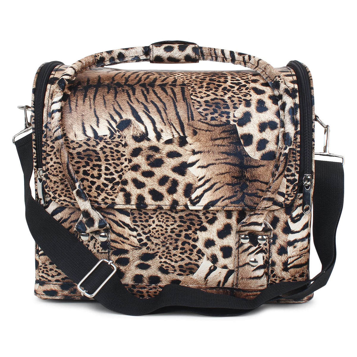 Croc-Embossed Premium Travel Beauty Case - Spacious Cosmetic Organizer Bag