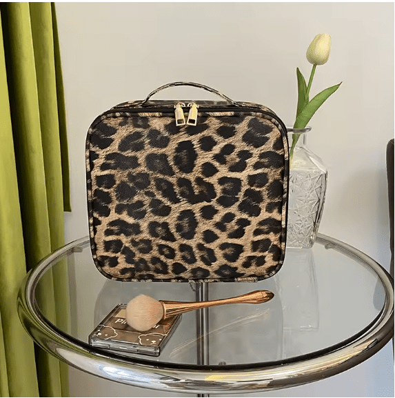 Croc-Embossed Premium Travel Beauty Case - Spacious Cosmetic Organizer Bag