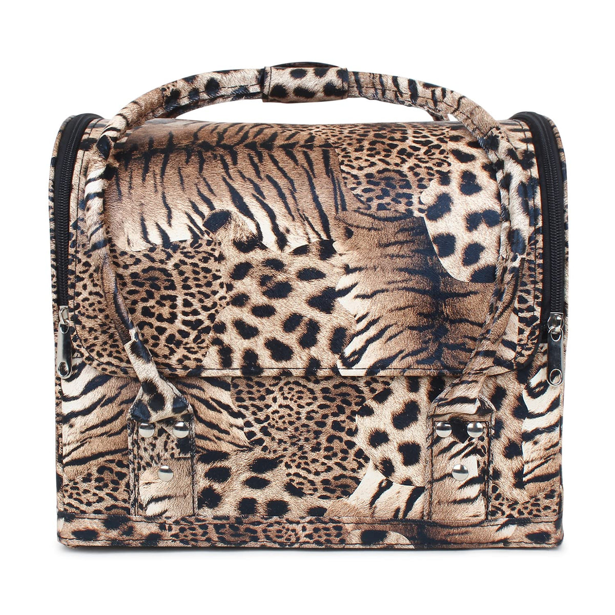 Croc-Embossed Premium Travel Beauty Case - Spacious Cosmetic Organizer Bag