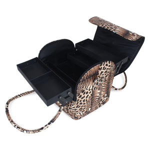 Croc-Embossed Premium Travel Beauty Case - Spacious Cosmetic Organizer Bag