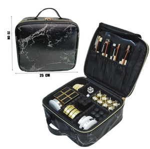 Croc-Embossed Premium Travel Beauty Case - Spacious Cosmetic Organizer Bag
