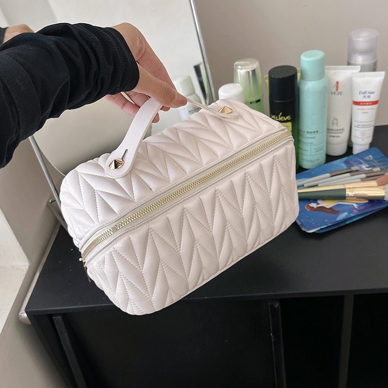 Pillow-Soft Waterproof Travel Cosmetic Bag - PU Leather Makeup Pouch
