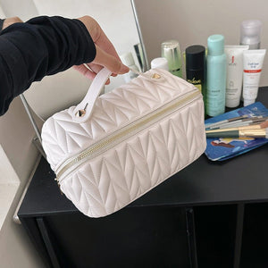 Pillow-Soft Waterproof Travel Cosmetic Bag - PU Leather Makeup Pouch